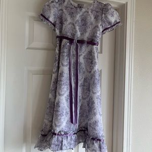 Purple and white heritage style dress.